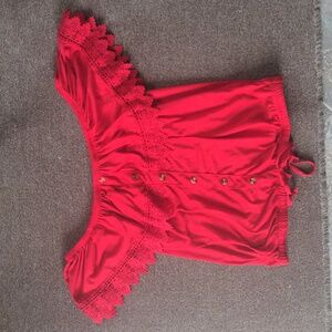 No Boundaries Off the Shoulder Red Blouse